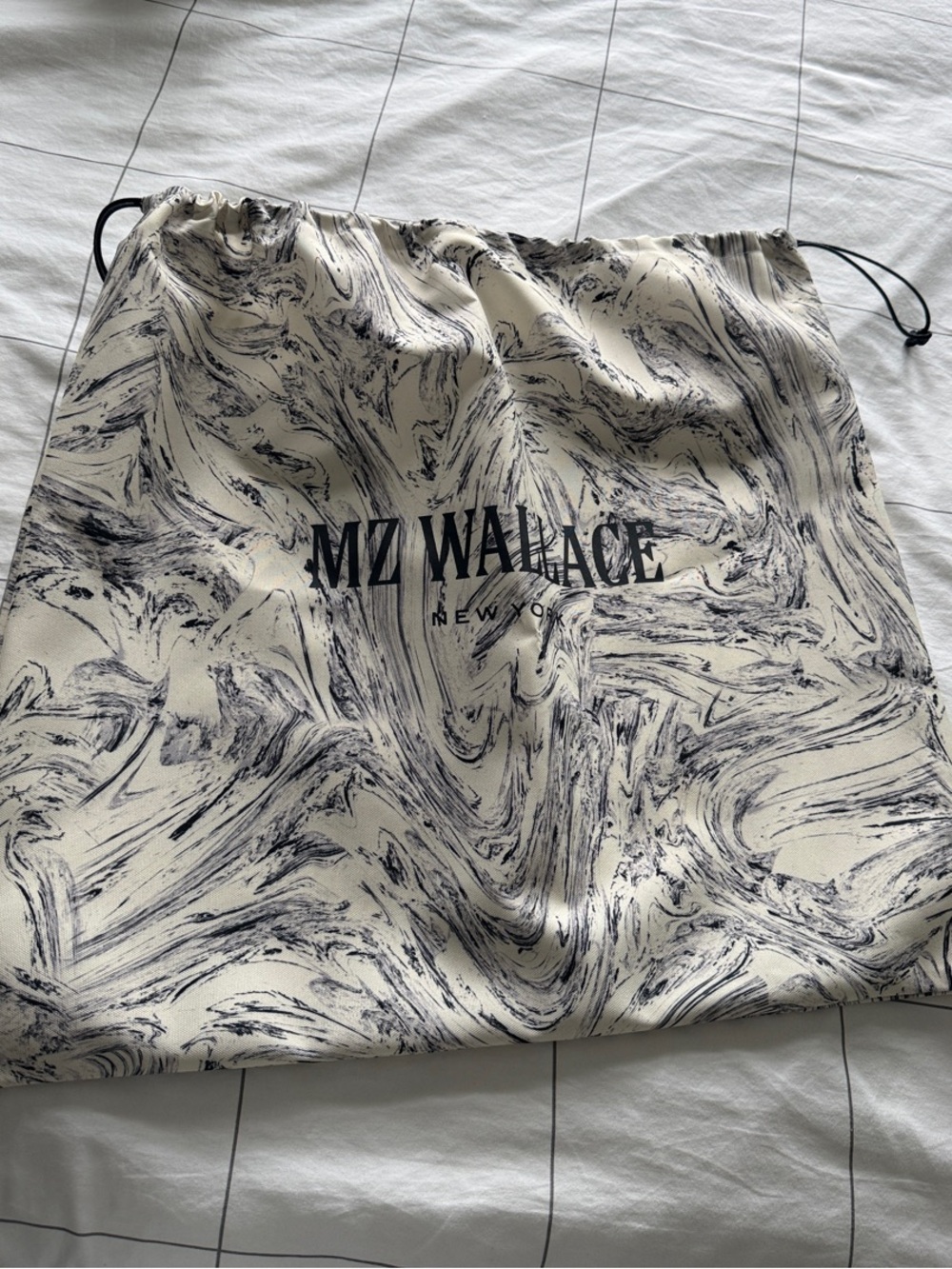 MZ Wallace large Cream and Black Marble Drawstring Bag🖤🤍 NWOT